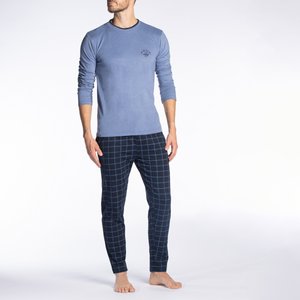 Pyjama homme COCON bleu chiné/imprimé