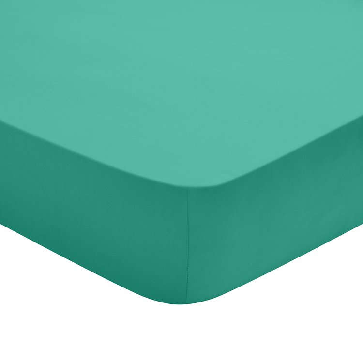 Drap housse Turquoise 180 x 200 cm / 100% coton / 57 fils/cm²