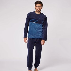 Pyjama homme BONJOUR marine rayé/marine