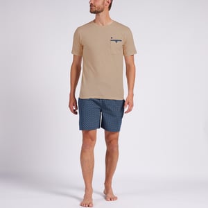 Pyjashort homme LEGERETE beige/marine