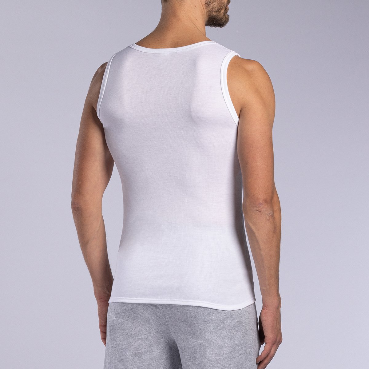 Débardeur thermique homme blanc cassé