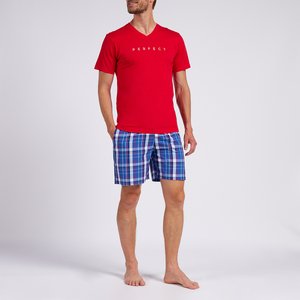 Pyjashort homme SUN corail/carreaux