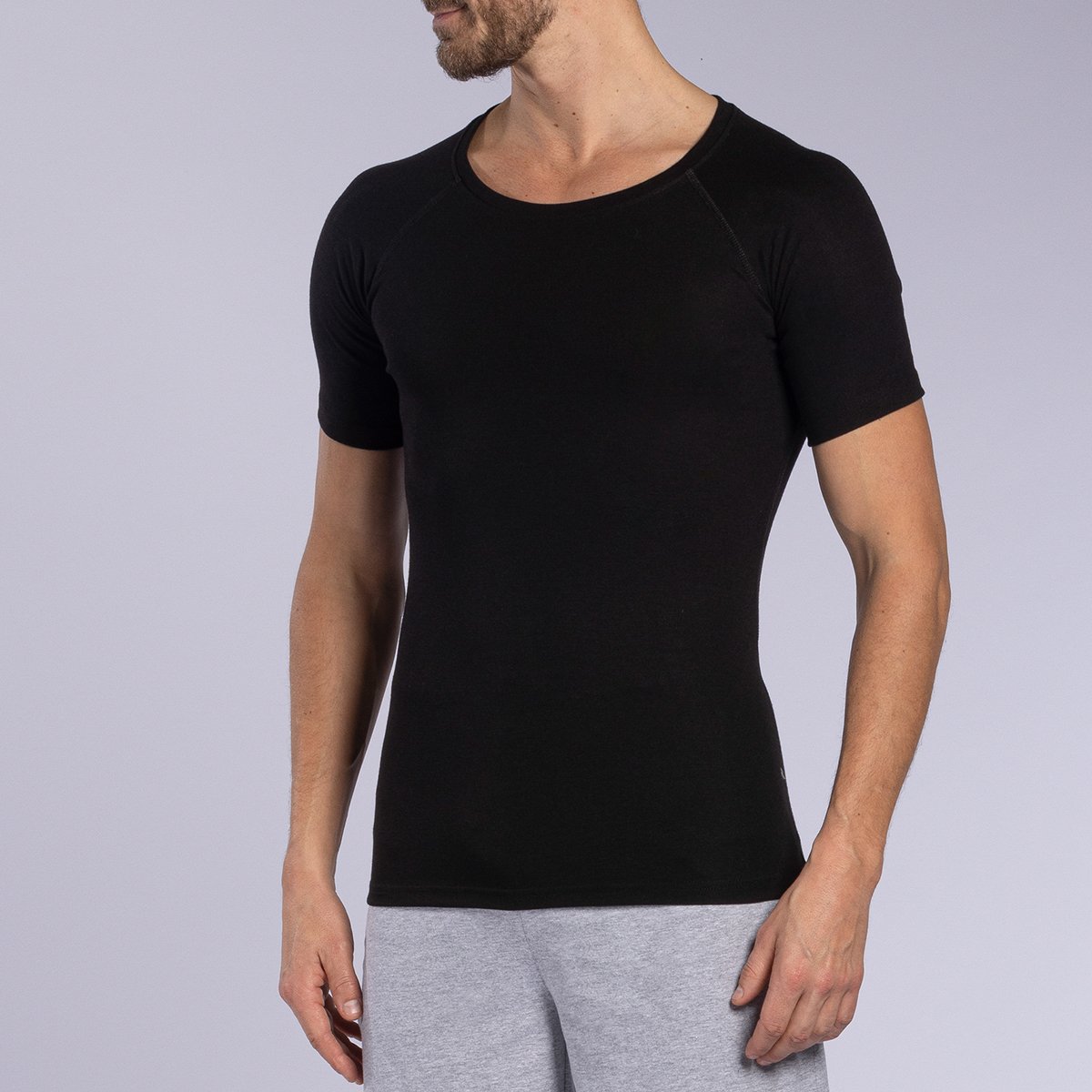 T-shirt manches courtes thermique homme noir