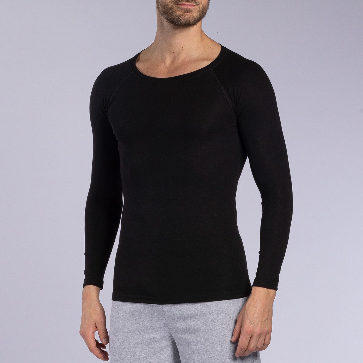 T-shirt thermique ML dos long - Ultra Chaud - Noir - Homme
