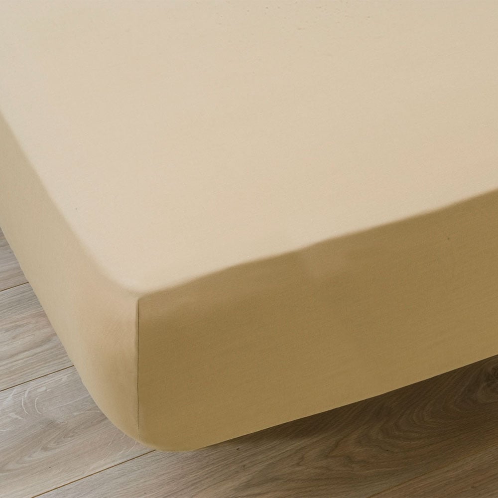 Drap housse Coton Grand teint coloris dune
