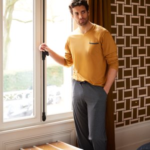 Pyjama homme EPICE jaune/imprimé