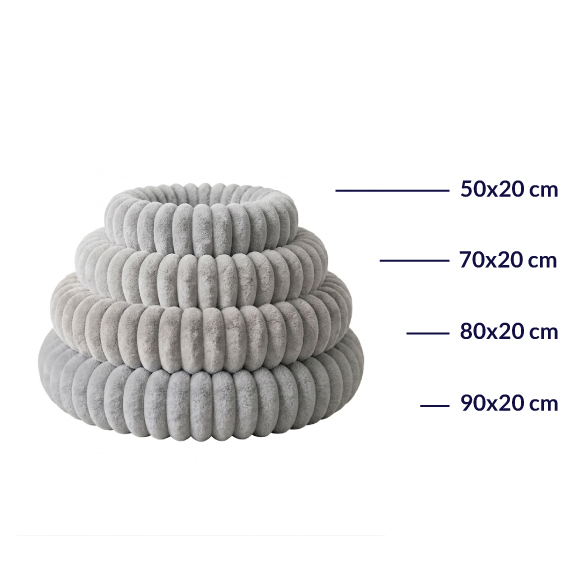 Panier chien et chat moelleux rond – coloris gris