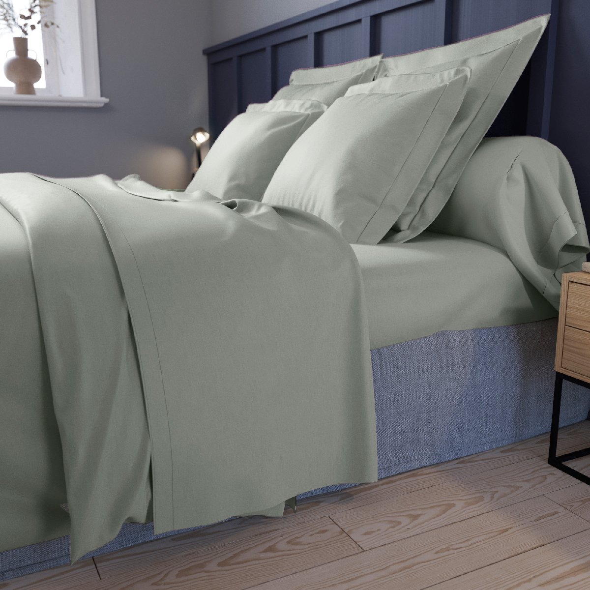Taie de traversin Harmonie Satin de coton coloris Gris
