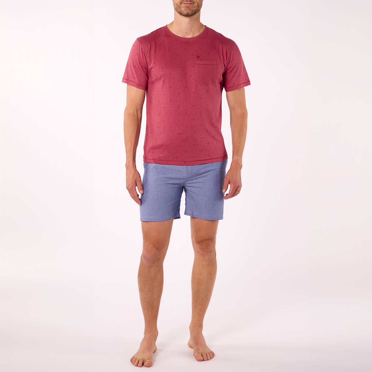 Pyjashort Homme BOHO rouge/marine