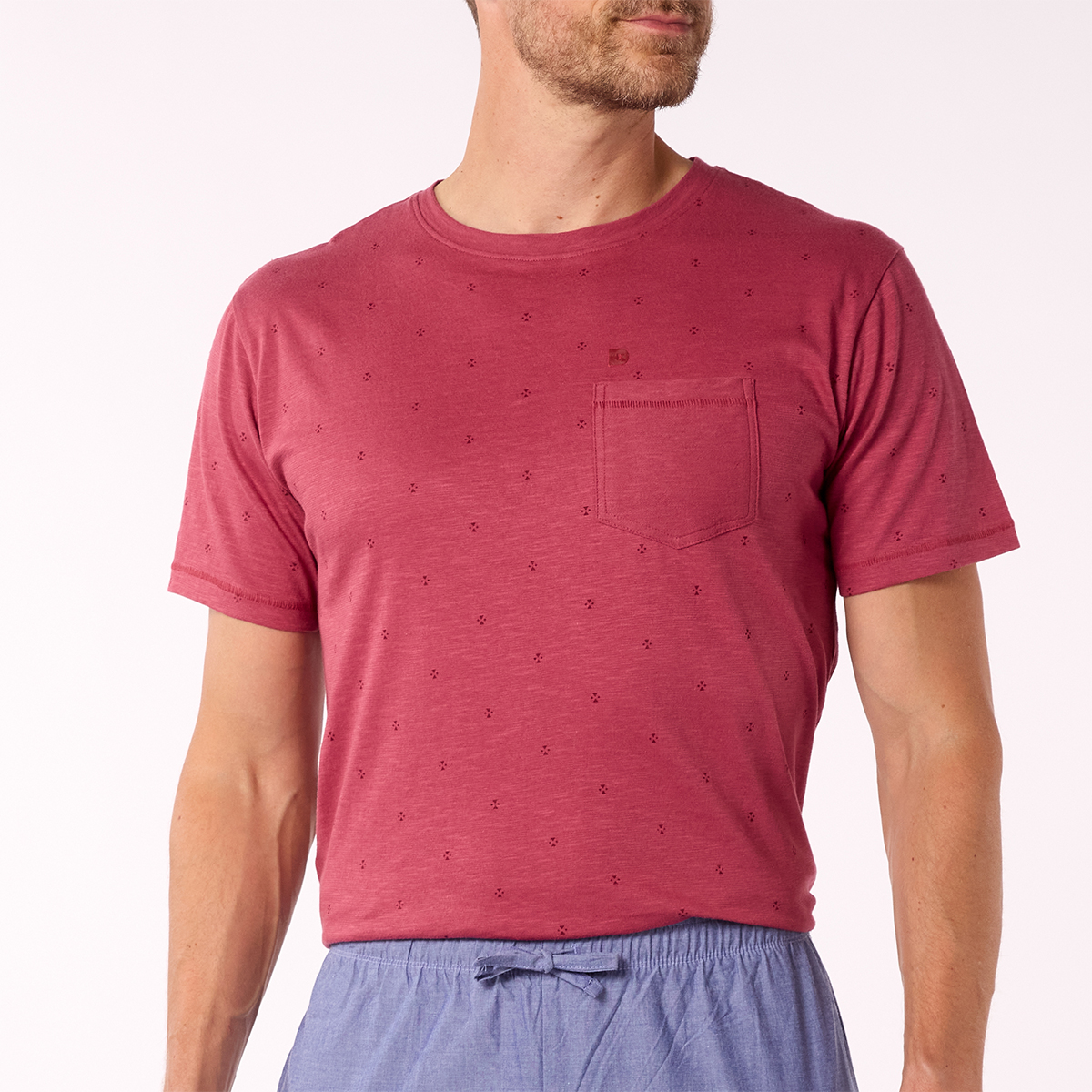 Pyjashort Homme BOHO rouge/marine