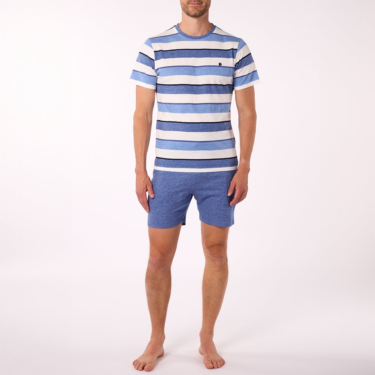 Pyjashort Homme COSY Bleu/Blanc