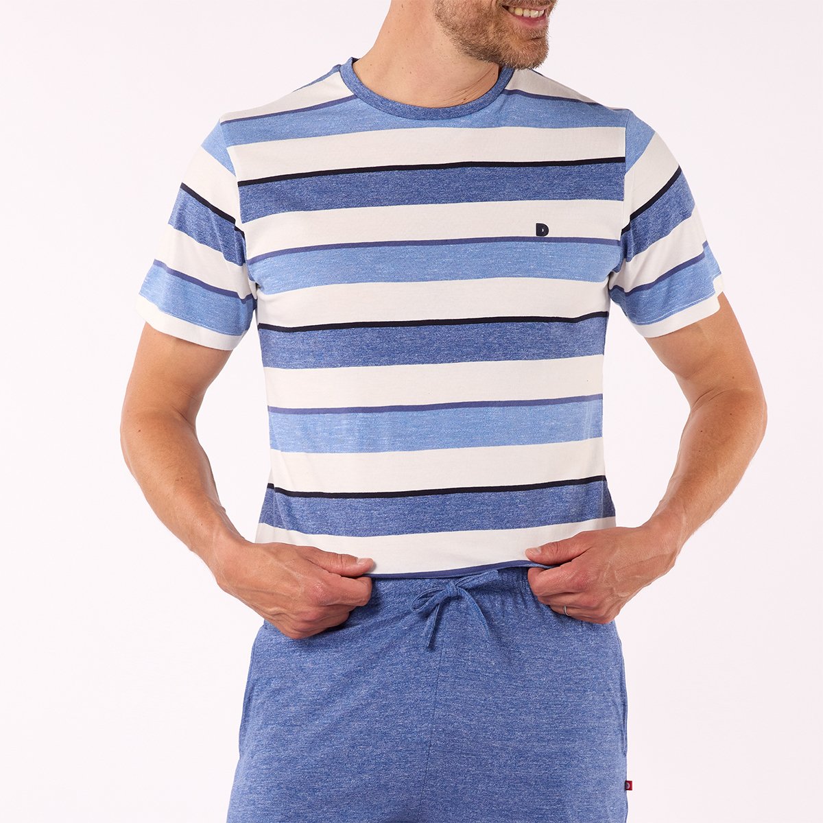 Pyjashort Homme COSY Bleu/Blanc