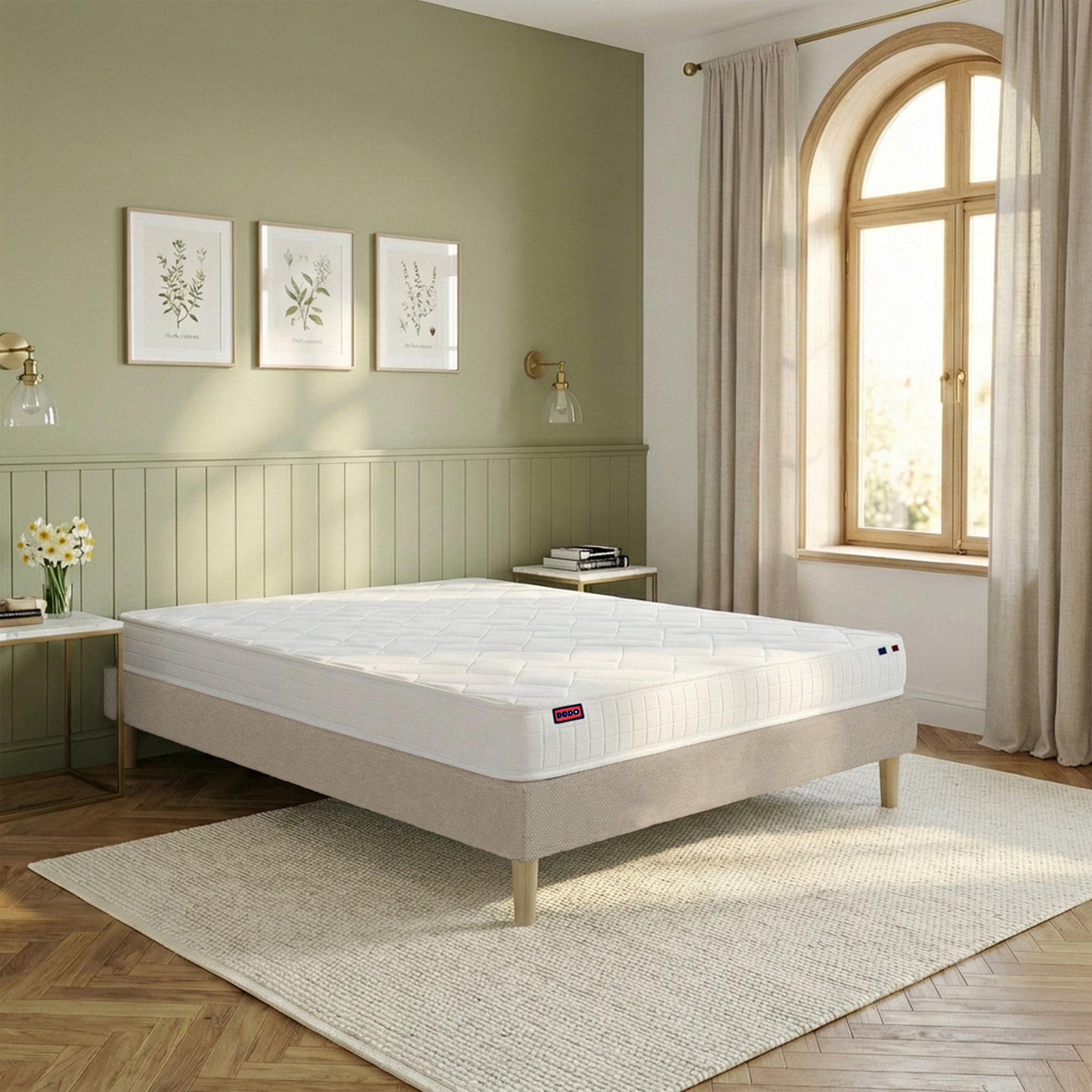 Ensemble lit - Matelas ACCESS + sommier - Beige