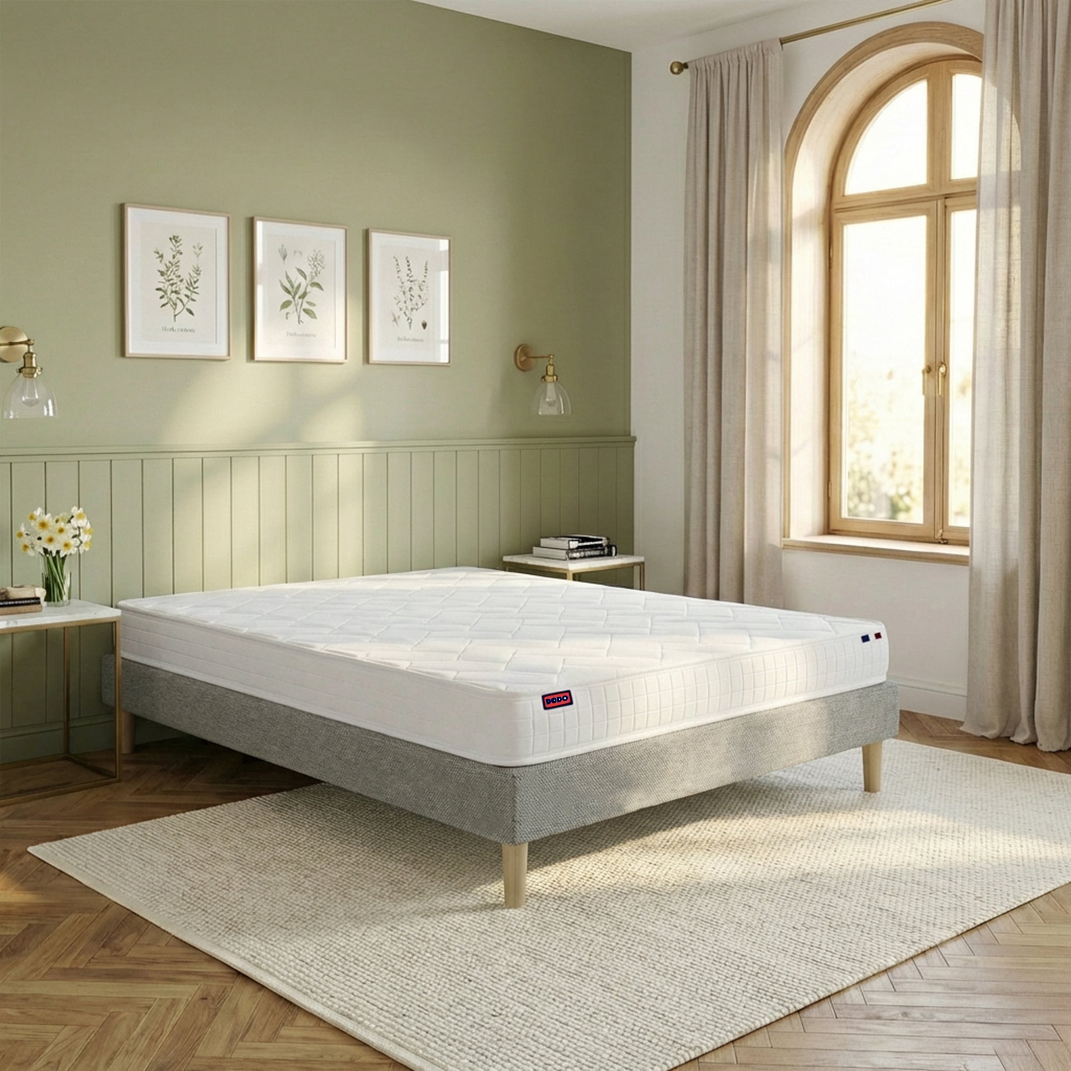 Ensemble lit - Matelas ACCESS + sommier - Gris