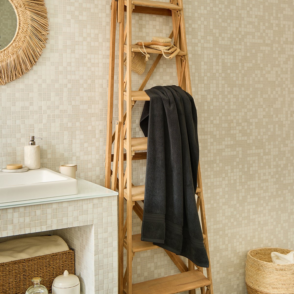 Drap de bain Nahia - Noir