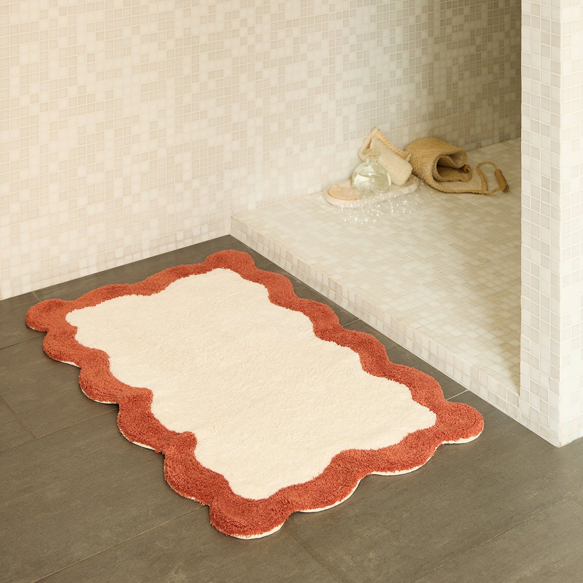 Taps de bain Nahia - Ecru/Terracotta