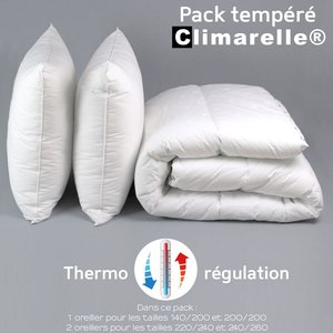 Pack Climarelle® Thermorégulation couette TEMPEREE + oreiller(s) 65/65