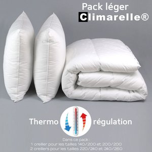 Pack Climarelle® Thermorégulation couette LEGERE + oreiller(s) 65/65