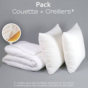 Pack spécial couette 4 Saisons + oreiller(s) 60/60 Medium Protection Active