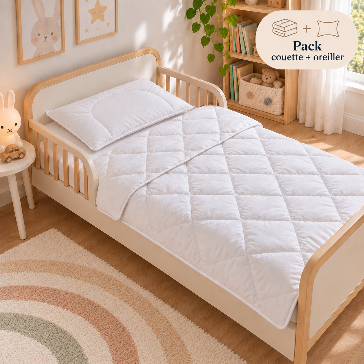 Pack Couette + Oreiller Bébé - Anti-acariens
