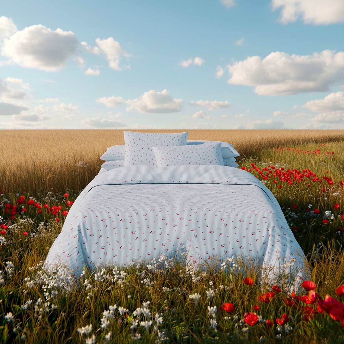Pack Housse de couette + Taie(s) d'oreiller La Cerise