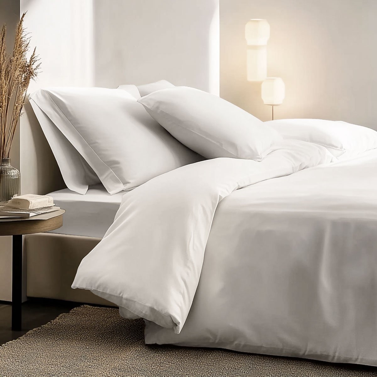 Lot de 2 taies d'oreiller - Percale de coton thermorégulée - Blanc