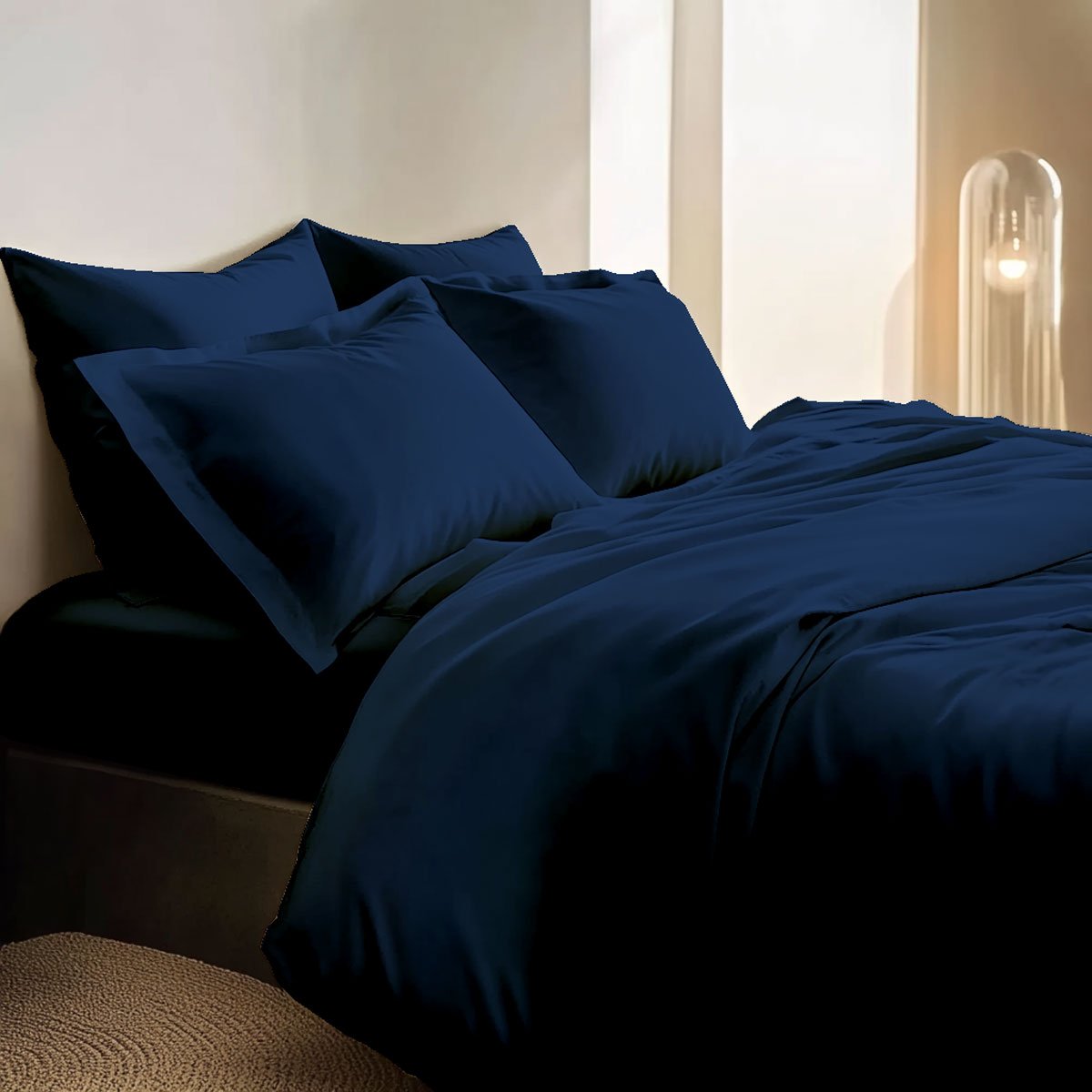 Drap housse - Percale de coton thermorégulée  - Marine