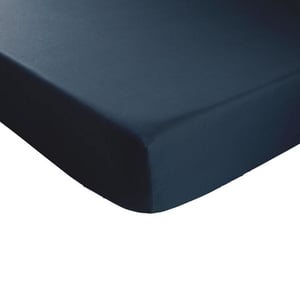 Drap housse - Percale de coton thermorégulée - Marine