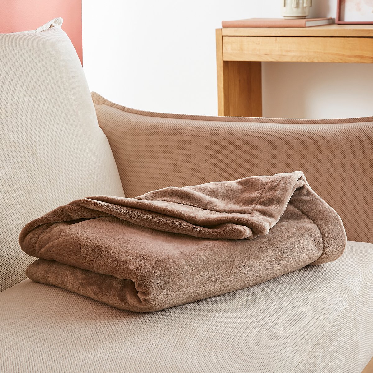 Plaid Polaire Extra Doux Coloris Taupe