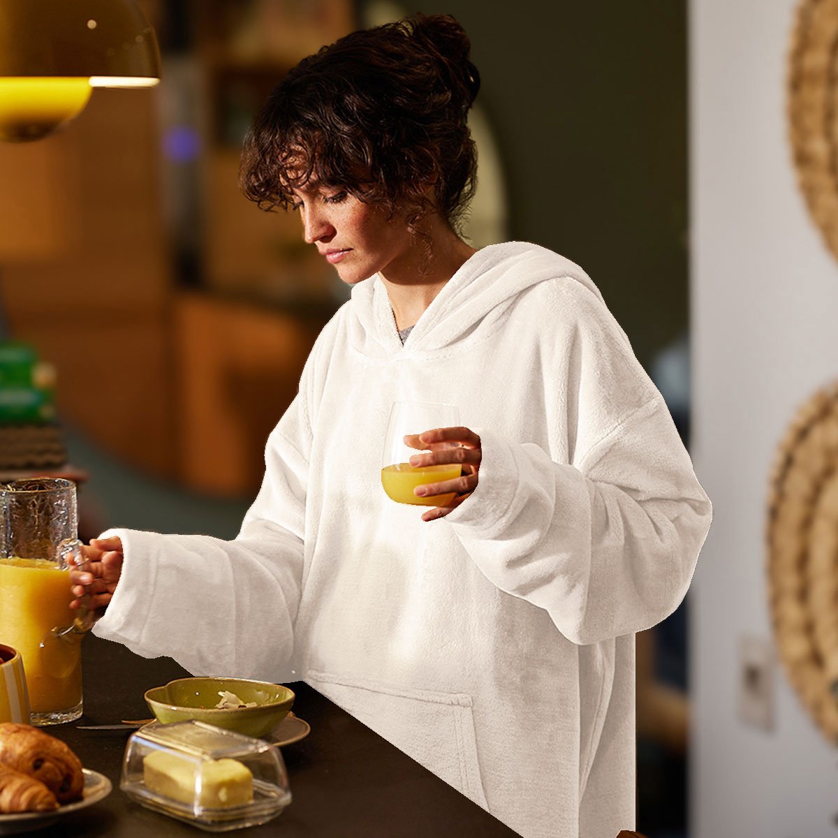 Plaidou polaire extra cocooning coloris ecru