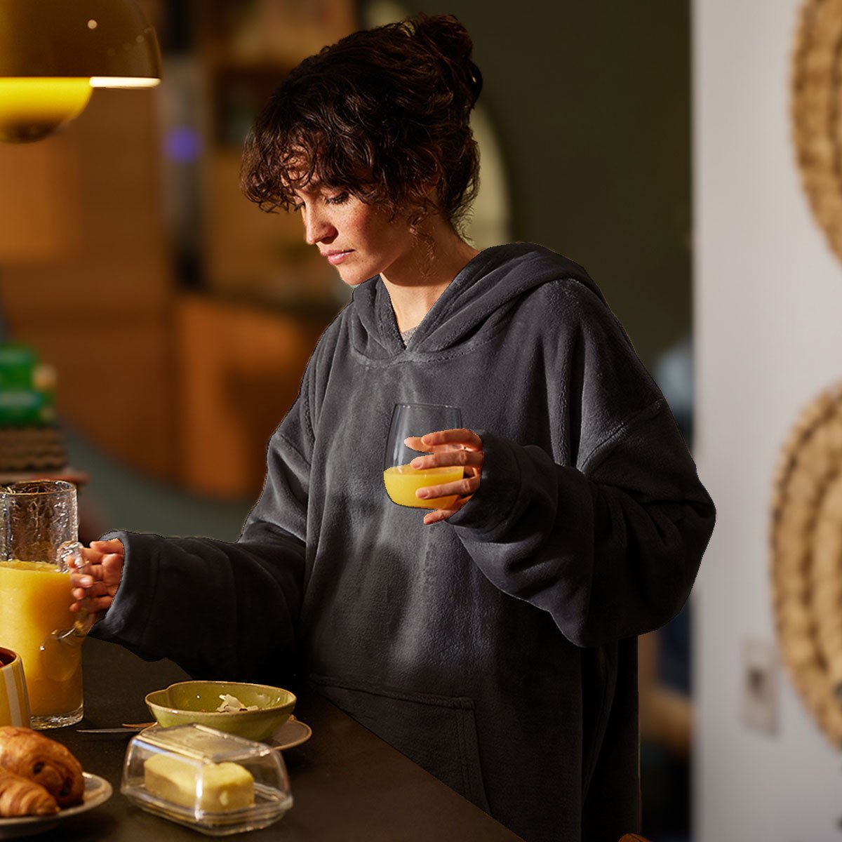 Plaidou polaire extra cocooning coloris anthracite