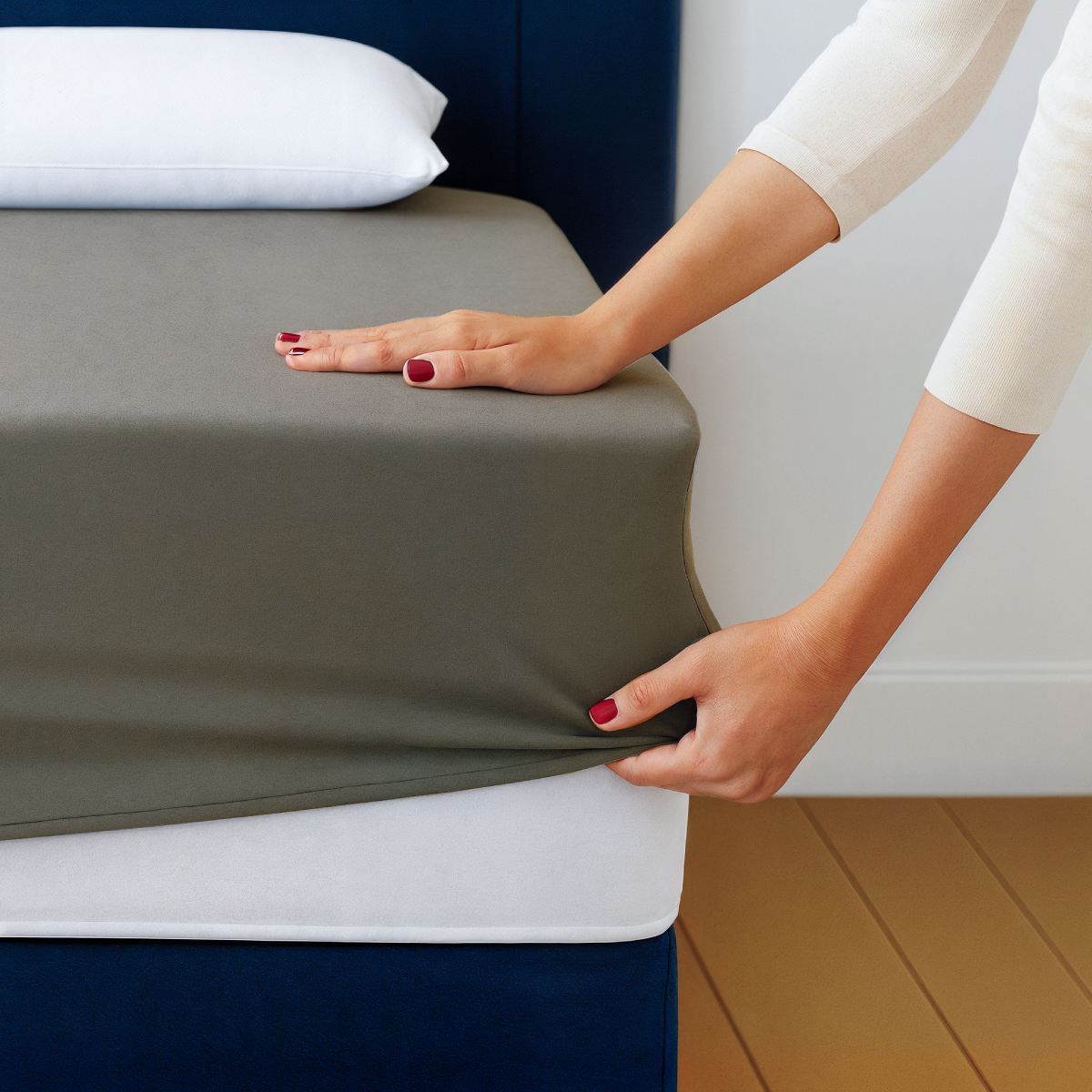 Drap Housse 2 en 1 - Alèse Imperméable intégrée - Coloris Sable