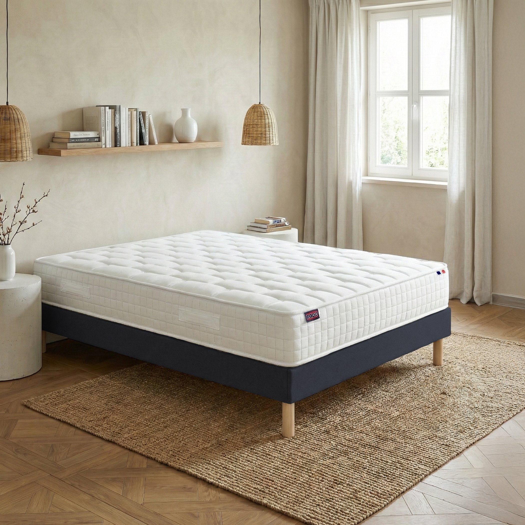 Ensemble lit - Matelas SÉRÉNITÉ + sommier - Bleu