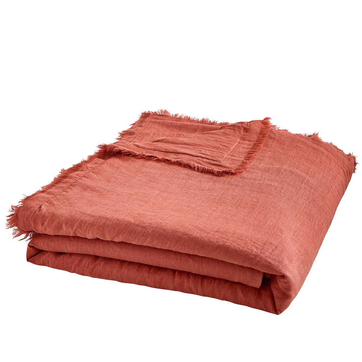 Plaid garni Brunelle - Terracotta