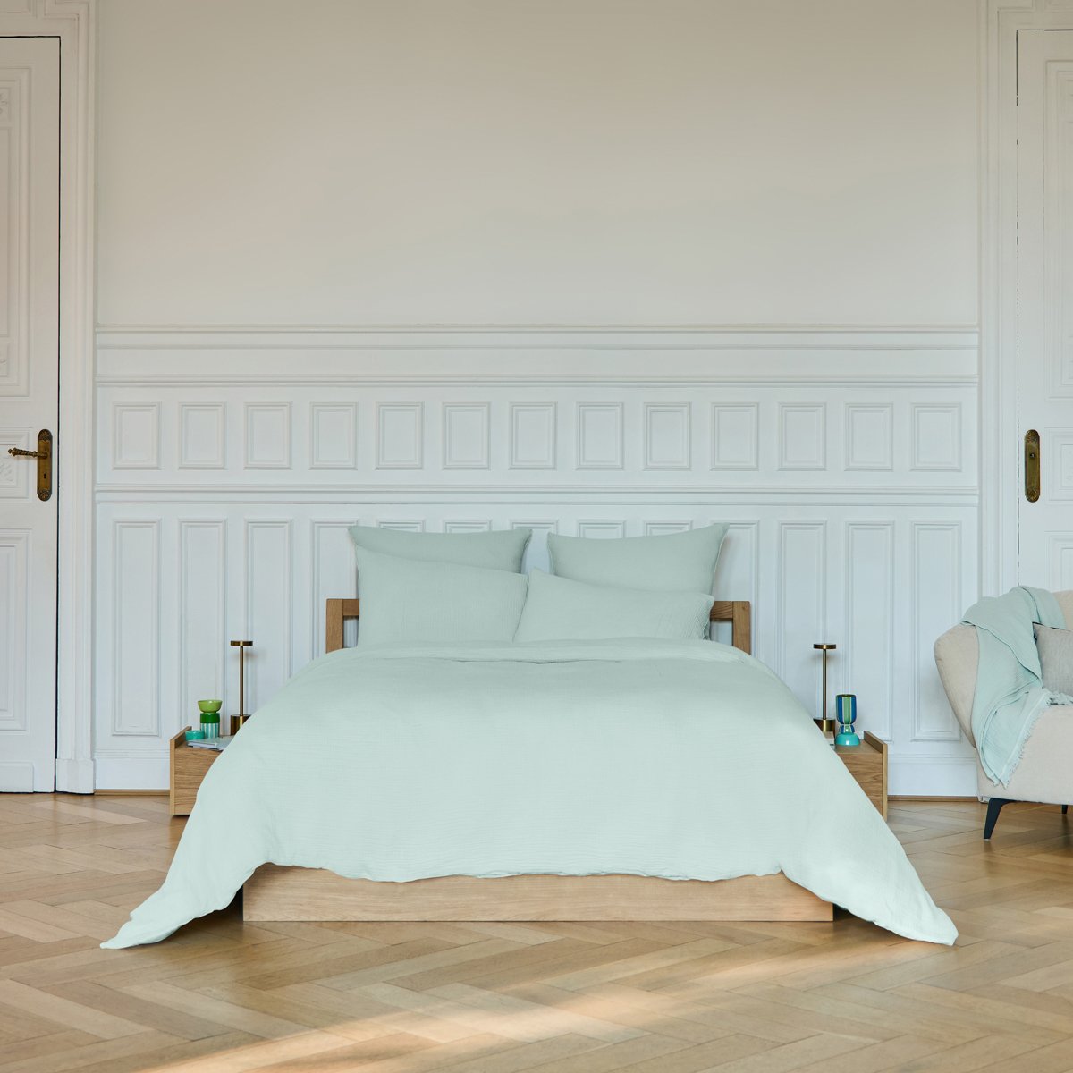 Housse de couette Arielle - Céladon