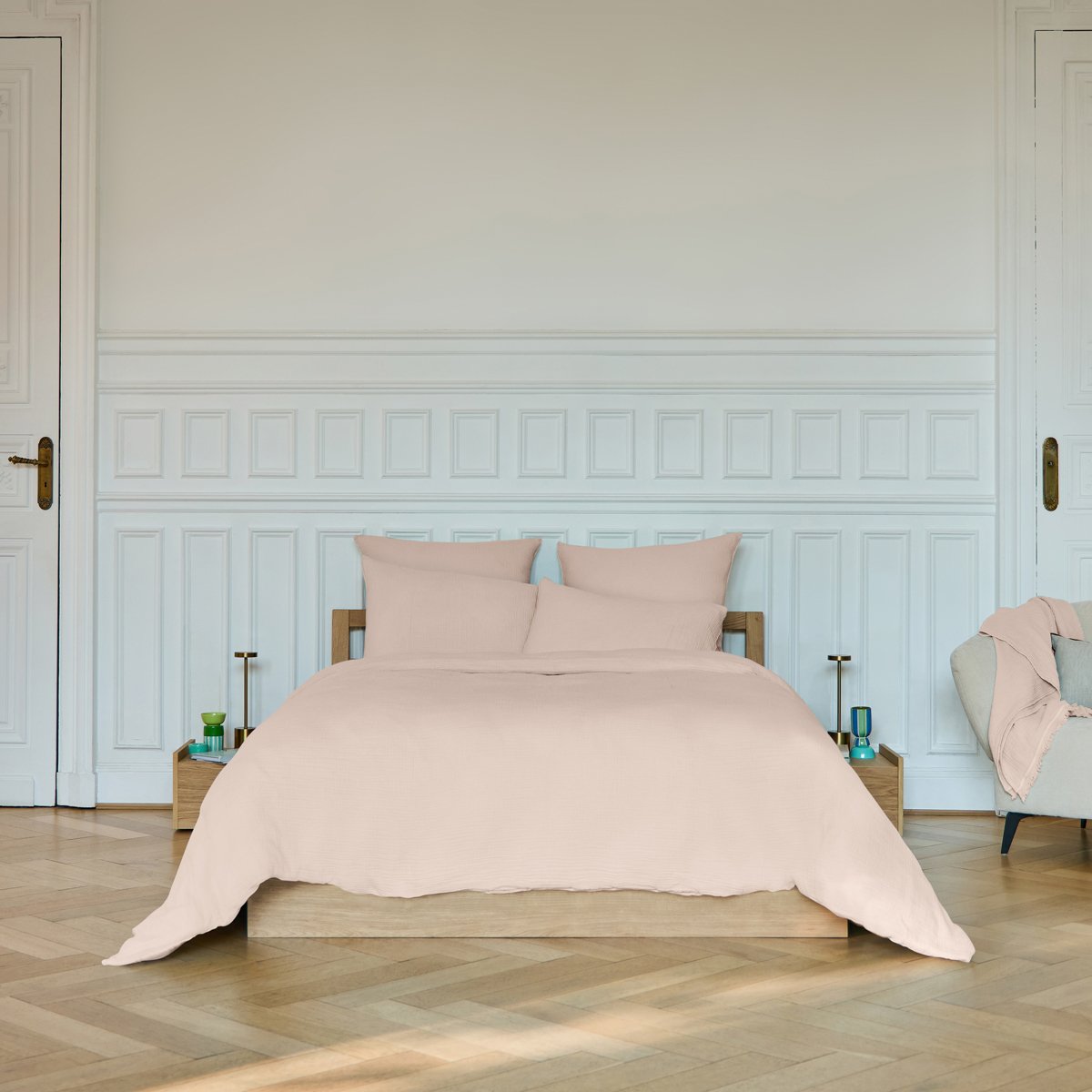 Housse de couette Arielle - Rose poudr&eacute;