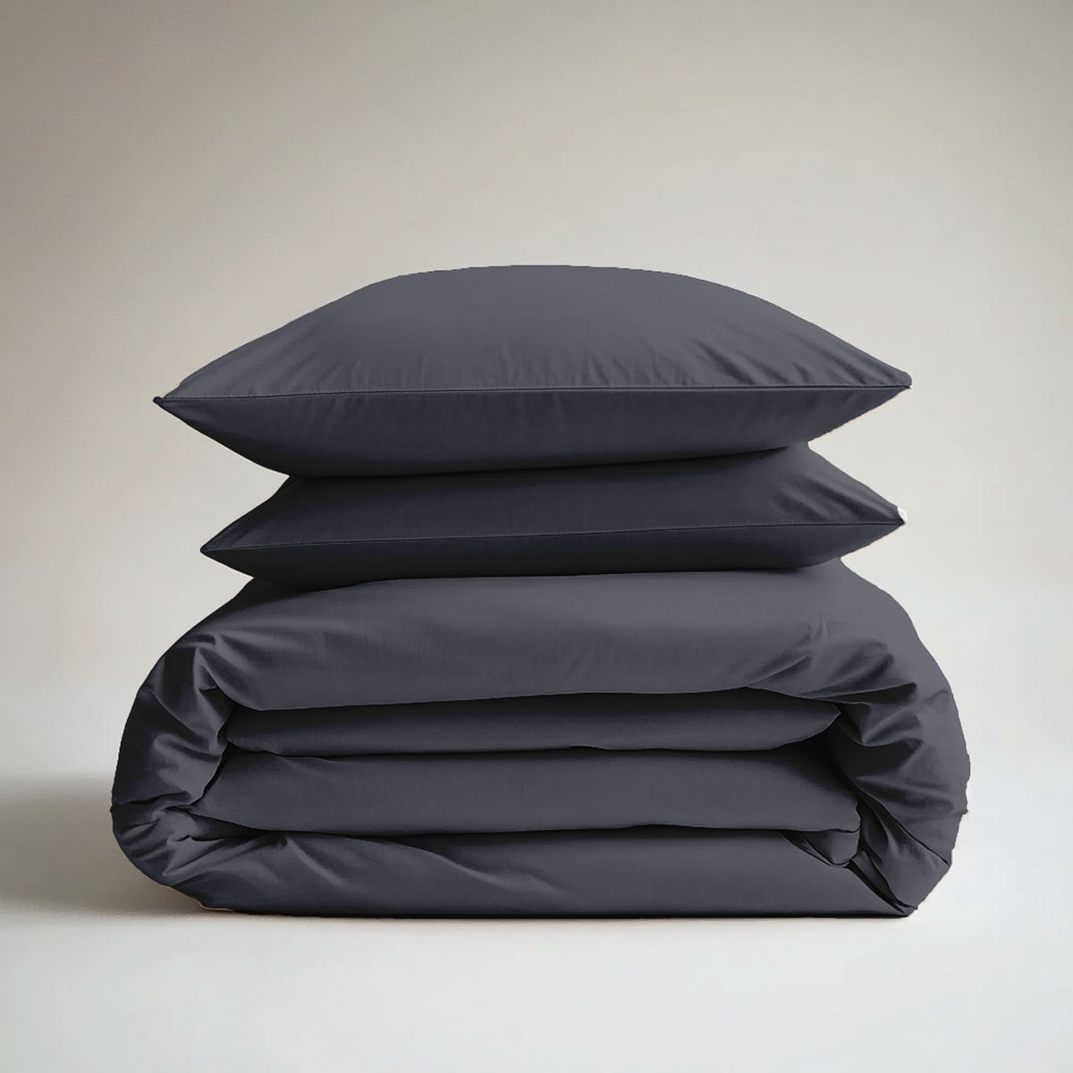 Pack housse de couette + Taie(s) d'oreiller - Coton thermorégulé - Gris acier