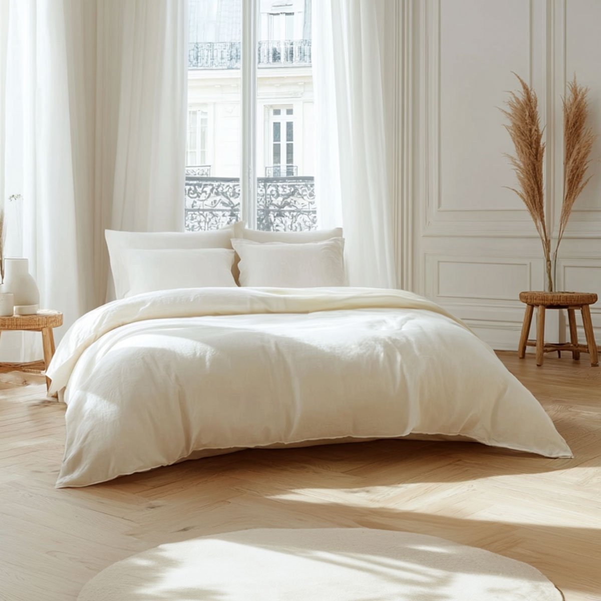 Drap housse - Coton thermorégulé - Ivoire